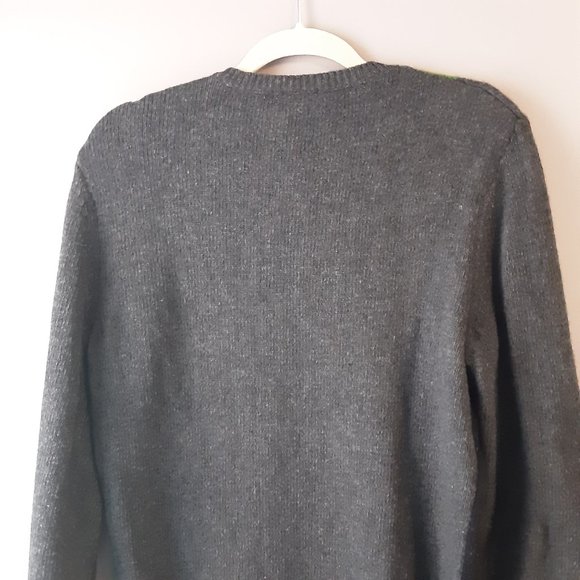 Joe Fresh Men's Grey Green Chunky Wool Sweater Size Medium - Picture 6 of 12